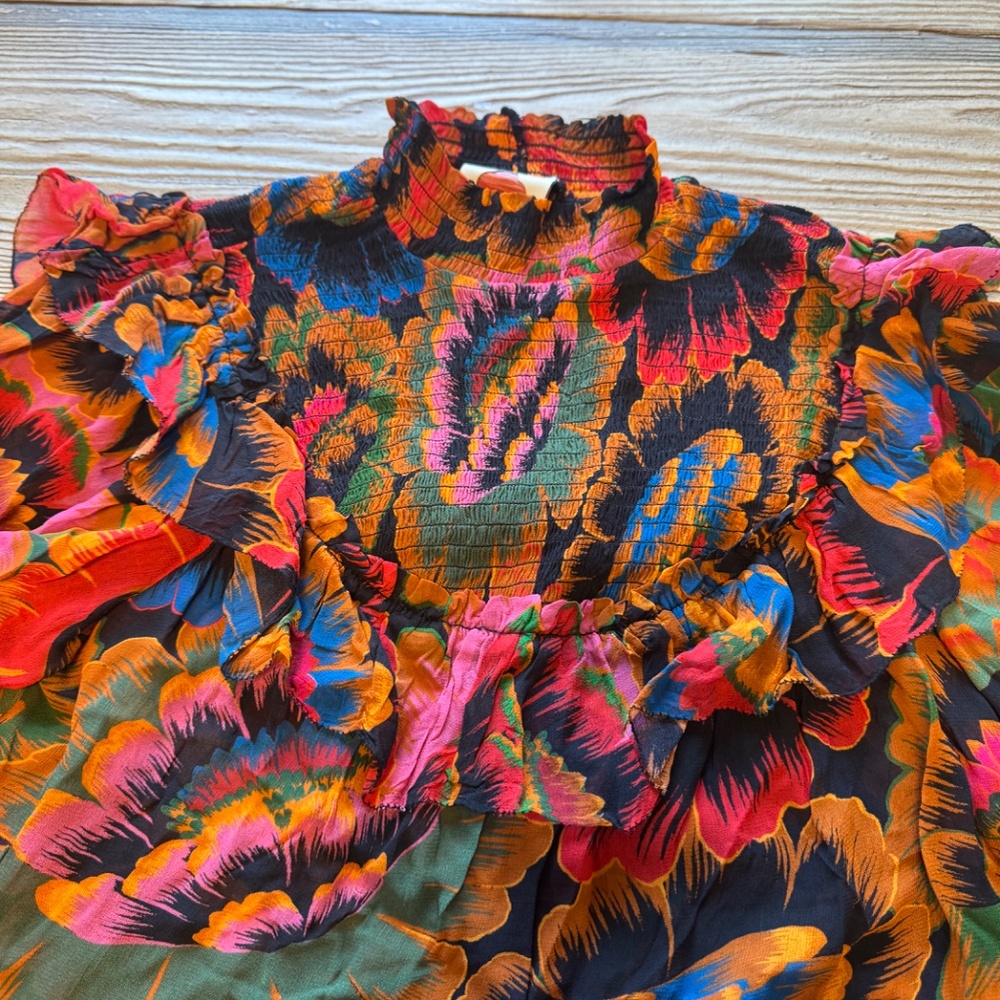 Farm Rio turtleneck floral blouse - Picture 9 of 9